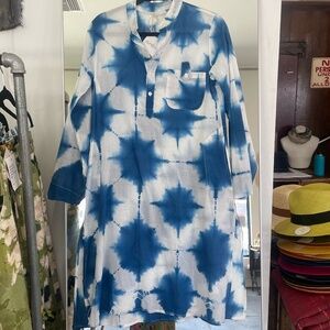 Nimbu Dara Dress in Royal Blue Tie Dye